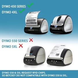 BETCKEY - Compatible DYMO 30252 (1-1/8" x 3-1/2") Address & Barcode Labels - Compatible with DYMO Labelwriter 450, 4XL, NOT Fit 550 & 5XL [16 Rolls/5600 Labels]