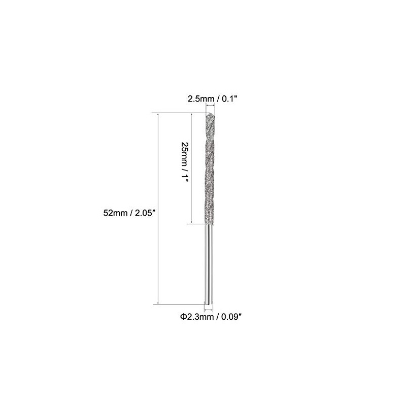 sourcing map 2.5mm Diamond Twist Drill Bits High Speed Steel
