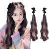 VEVE&MIKI ヘアエクステ エクステンション ポニーテール ウィッグ ふわふわ巻き髪エクステ ロング 取り付け簡単 エクステ ストレート