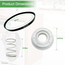 Ninayu Upgraded WH05X24185 Washing Machine Clutch & WH01X24434 Washer Spring & WH01X27538 Washer Drive Belt Compatible with GE Hot-point Clothes Washer (Basic Set (3 pcs))