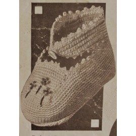 Unbranded Vintage 1920 CROCHET  Baby Bootie PATTERN  #089