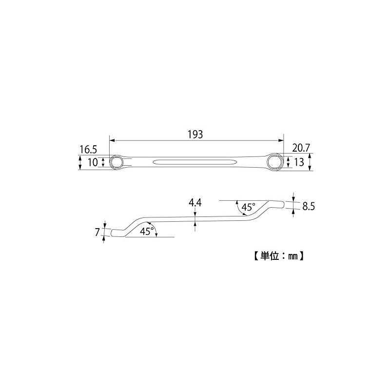 Top Industry (TOP) Double Ended Glasses Wrench, 0.4 x 0.5