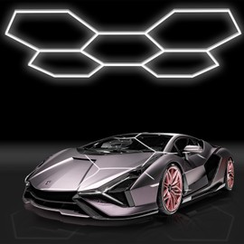 Hexagon Led Garage Lights, 25 Pack Ultrabright Led Garage Light Car Detailing Ceiling Light, 216W 6500K Hexagon Honeycomb Shop Lights for Warehouse Workshop Gym Basement Office etc.