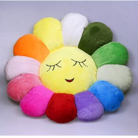 LADAMI 15 Inch Sunflower Floor Cushion for Kids, Soft Seat Cushion, Chair Cushion, Sofa Cushion for Girls Room and Baby Room Home Decoration