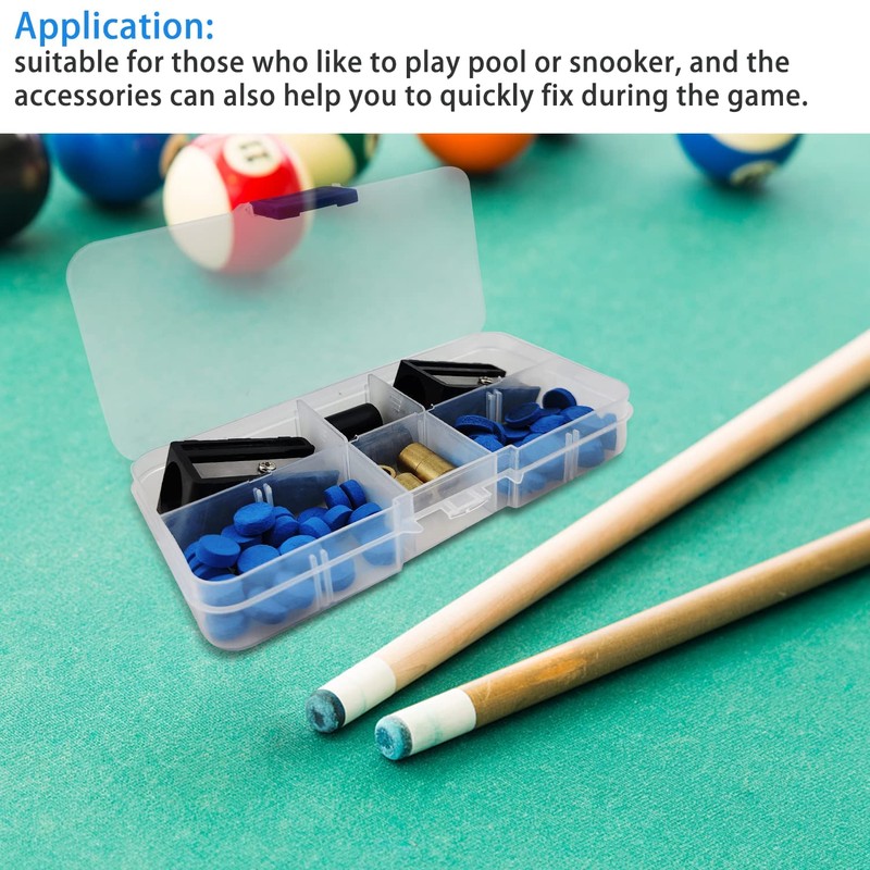 SHUIYUE Snooker Cue Trim Kit,Including Cue Tips, Billiard Cue Protector,Cue