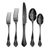 Beaded Edge 20-Piece Black Silverware Set, Mirror Polished Premium Stainless-Steel