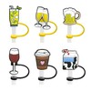 6Pcs Silicone Straw Tips Cover, Lid, Reusable Toppers, Dust-Proof Plugs