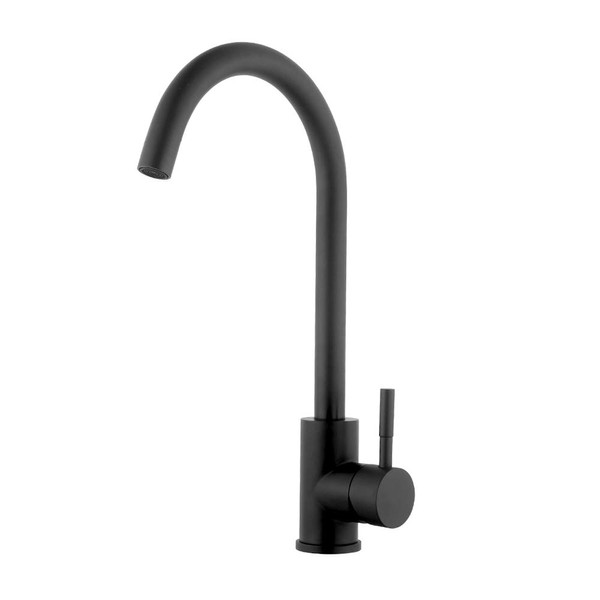 Lordear Kitchen Faucets Black Bar Sink Faucet 360 Degree Single Handle Kitchen Sink Faucet Stainless Steel Matte Black Small RV Faucet Hot and Cold Single Lever Kitchen Faucets