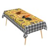 SIEDYCV Sunflower Rooster Tablecloth 52x70 Inch Rustic Roosters Hens Chicks