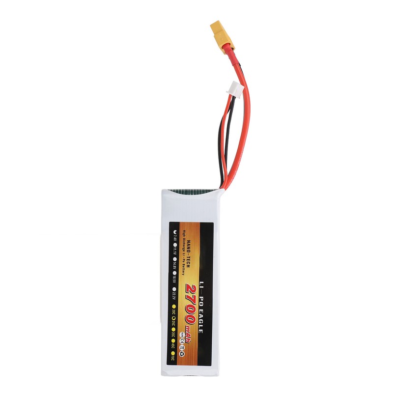7.4V 2700mAh 2s 25C LiPo Battery Lightweight Long Lasting Use