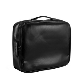 Fireproof Document Box with Lock, Insulated Fireproof Document Bag, 3-Layer Waterproof and Fireproof Document Storage for Passports, Certificates, Legal Files and Valuables,14'' ×11'' ×4''-Black