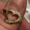 Unbranded Gold Tone RHINESTONE STUDDED Heart Size 9