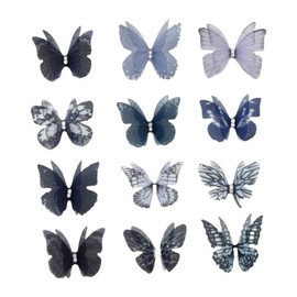 perfeclan 12pcs Butterfly Hair Clips 3d Barrettes Eleganz Stylish komfortable Haarzubehör süß für Cosplay Teen Butterfly Liebhaber