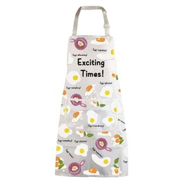 MBMSO Fried Egg Apron with Pockets Fried Egg Gifts for Egg Lovers Breakfast Apron Egg Farmer Gifts Egg Kitchen Cooking Apron, Fried Egg Apron-b, Standard
