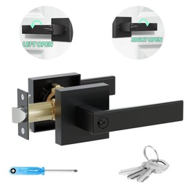 Cerradura de Palanca de Entrada con Llave, Cerradura de Manija de Puerta,Cuadradas,Manijas Interiores Bloqueadas Reversibles Uego de Manijas de Puerta Resistente para Oficina y Ppuerta Delantera Etc