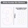 Pack of 4 / 40 PCS Plain White Wheelie Bin
