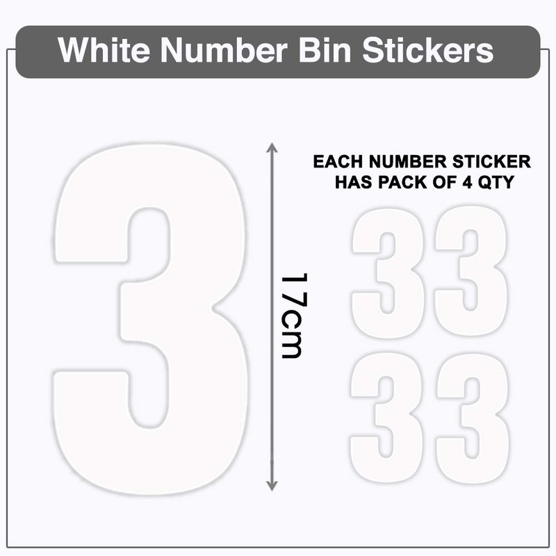 Pack of 4 / 40 PCS Plain White Wheelie Bin