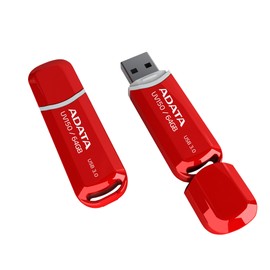 ADATA 64 GB Memoria Flash USB 3.0 con Tapa Color Rojo con Gris (Modelo UV150)