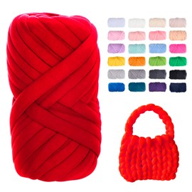 Uiopa Bulky Arm Knitting Wool, 500 g Thick Wool, Bulky Hand Knitting Yarn, Chunky Knitted Tubular Yarn, Crochet Wool, Chunky Yarn for Bags, Blankets, Baskets, Pet Nests, DIY Crafts