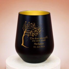 private grief Engraved Memorial Light for Mourners with Name of the Deceased and Life Dates (Black)