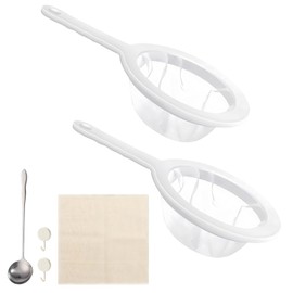 LHOEST 2PCS Nylon Fine Mesh Strainer Set, 200/400 Mesh Small Plastic Sieves and Strainers for Kitchen, Food Grade PP Fine Sieve Ultra Fine for Food Juice Tea Rice Strainer