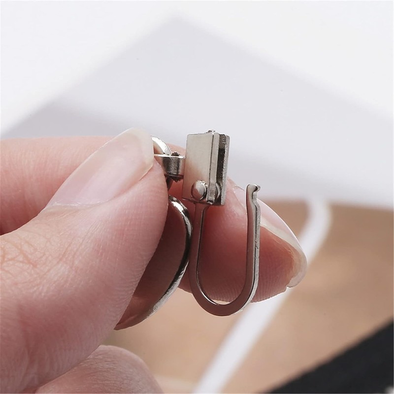 Heart-Shaped Zipper Pulls Replacement Kit, 5 Pieces Metal Pulls with