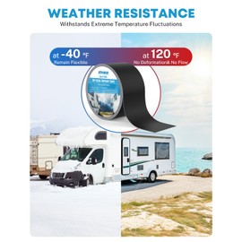 Kohree Butyl Sealant Tape, 4 Inch x 50 Foot RV Roof Tape Black, RV Sealant Waterproof Tape UV & Weatherproof Butyl Roofing Tape for RV Repair, Window, Boat Sealing, Truck Stop Camper Roof Leaks