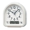 Seiko KR522W Alarm Clock, Analog Temperature/Humidity Display, White, 4.4 x
