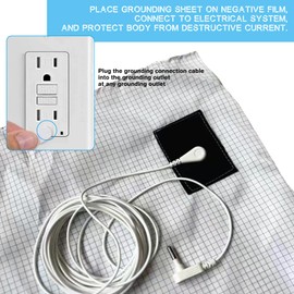 WONMAOUL Grounding Sheets with Grounding Cord Set, Soft Organic Cotton & Silver Fiber Grounding Bed Sheets for Improve Sleep Natural Wellness