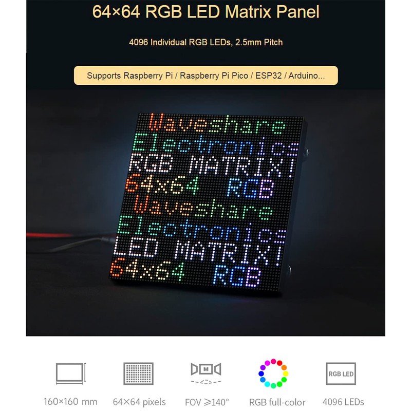 64x64 4096 Pixels RGB Full-Color LED Matrix Panel 2.5mm Pitch,