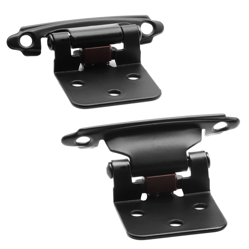 Matte Black 1/2" Overlay Cabinet Hinges, 6 Pack (3 Pairs)