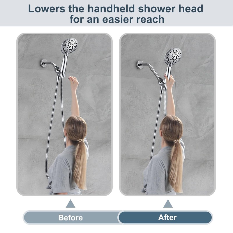 BRIGHT SHOWERS Shower Arm Extender for Rain and Handheld Shower