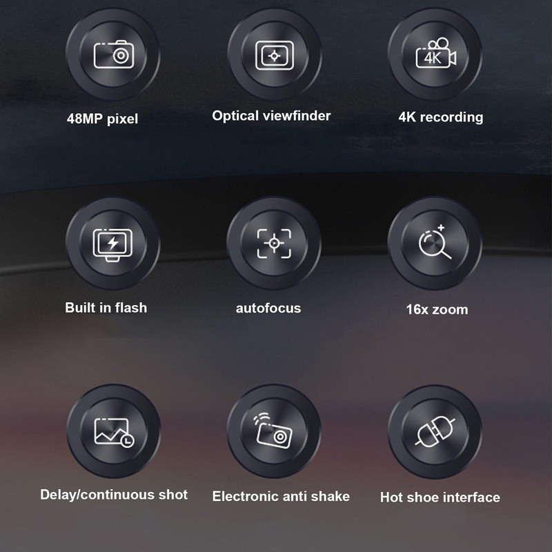 48MP Retro Digital Camera with 2.8in IPS Screen, 4K Vlogging