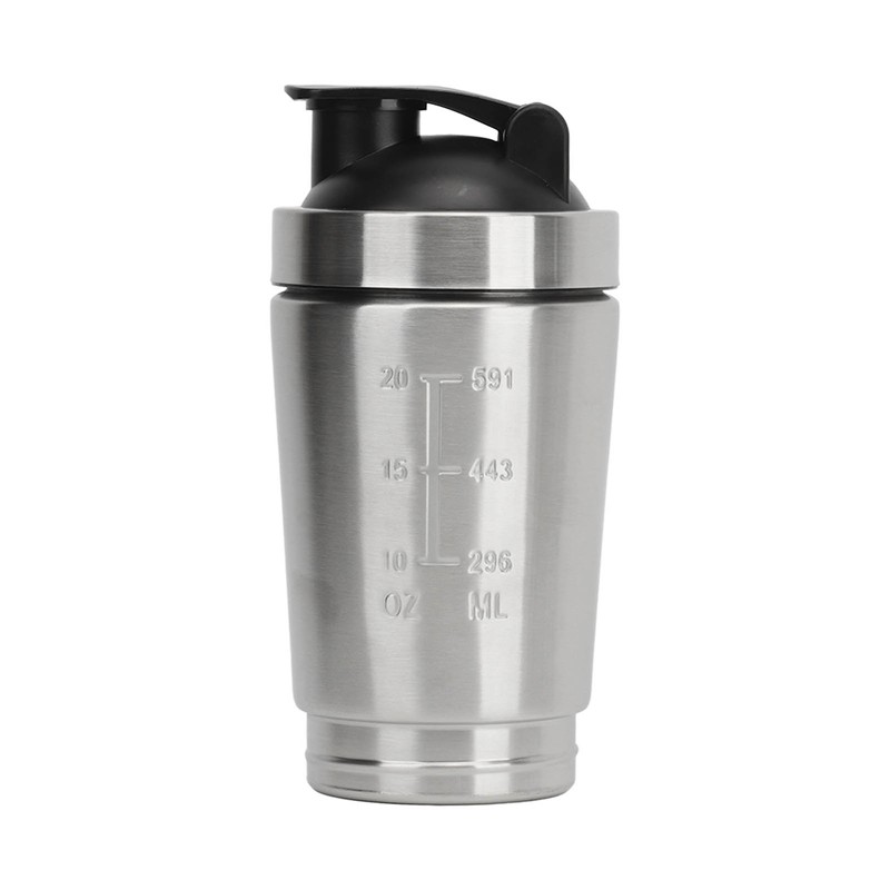 Shaker Bottle Stainless Steel Protein Shaker with Scales Portable Shaker