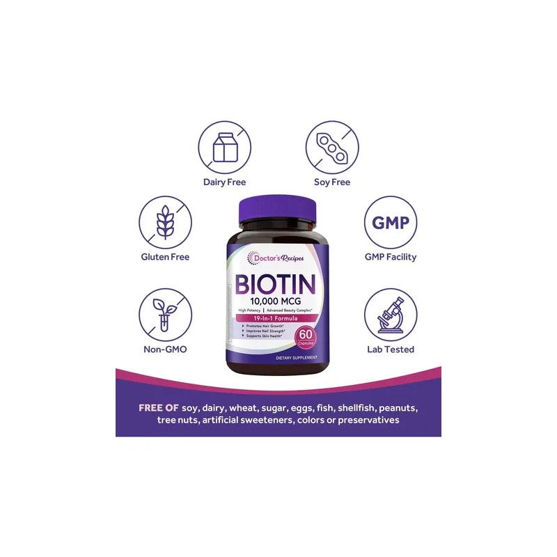 Biotin 10000 Mcg Doctor's Recipes Cabello Piel Uñas