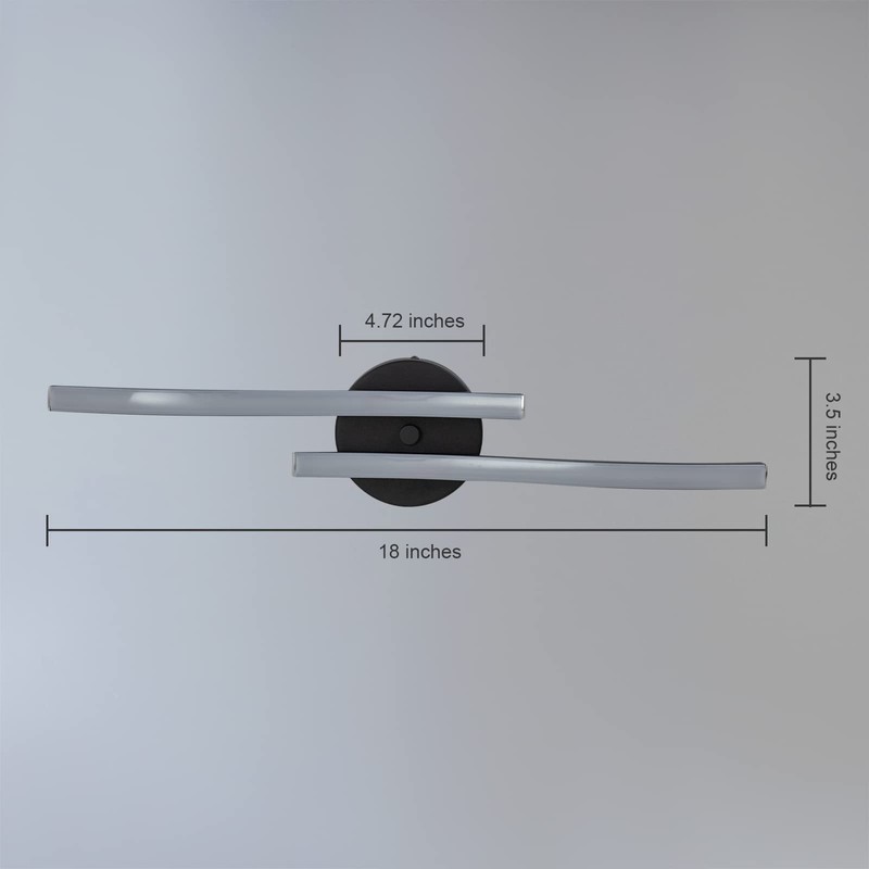 EDISLIVE Modern Dimmable LED Ceiling Light Curved 2 Light 22.5