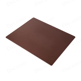 Dacasso 24” x 19” Chocolate Brown Leather Desk Pad w/Out Rails - Executive Desk Surface Protector - Luxury Leather Desk Blotter for Writing