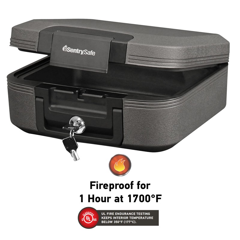 SentrySafe Dark Gray Fireproof and Waterproof Safe with Key Lock,