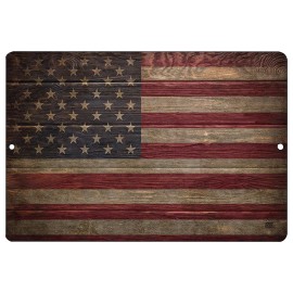 Rogue River Tactical USA American Flag Metal Tin Sign Wall Decor Man Cave Bar...