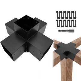 ITeVe.GD 5-Way Pergola Brackets Kit,Woodwork Right Angle Corner DIY Brackets for 6" x 6" (Actual:5.5"x5.5") Lumber for Outdoor Pergola,Gazebos,Log Cabins W/Hardware (1Pack)……