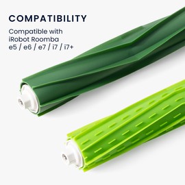 kwmobile Replacement Main Brushes - 4-Pack Compatible with iRobot Roomba e5 / e6 / e7 / i7 / i7+ - Spare Part 4X Main Brush - 2X Green, 2X Dark Green