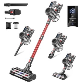 Cordless Vacuum Cleaner, 45Kpa 450W Powerful Stick Vacuum with 50Mins Runtime, Smart Display Vacuum with 1.5L Dust Cup,Vacuum Cleaners for Home with Brushless Motor for Hardwood Floor Carpet, Pet Hair