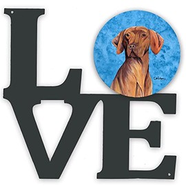 Caroline's Treasures Blue Vizsla Metal Artwork Love Wall-Decor, Multicolor