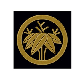 一般家紋蒔絵シール 28.丸に根笹/GD