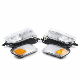 DuYouG Head Lights For 1993 1994 1995 1996 1997Toyota Corolla Halogen Headlights Headlamps Assembly W/Corner Lights Replacement Chrome Housing Clear Lens Left Driver Side + Right Passenger Side Set