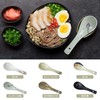 6 Pieces Japanese Retro Ceramics Soup Spoons Asian Soup Spoons