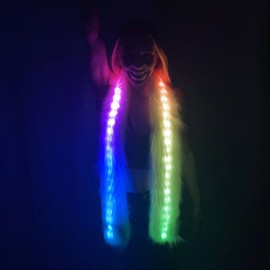 Led Fur Scarf – Light-Up-Boa Smart-LED-Remoter-Flashing-Scarves-With-Silver-Sequin-Tassel