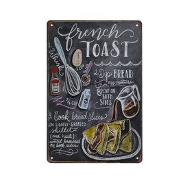 Food Vintage Tin Sign - French Toast Retro Metel Sign - Wall Decor wall sign for Kitchen Bakery Cafe Restaurant