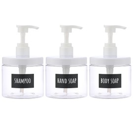 Segbeauty Dispenser, Large Diameter Refill Bottle, 16.9 fl oz (500 ml), Transparent, Clear, Easy to Fill, Soap Container, Shampoo, Conditioner, Body Soap