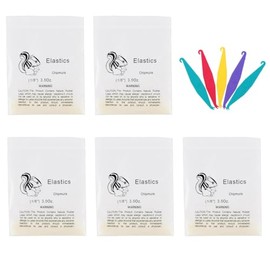 Bandas elásticas de goma dental ortodóntica de Easyinsmile 500 PIEZAS Medianas 3.5 Onzas Bandas de Tracción de Goma Dental 5 PIEZAS Colocadores Elásticos para Brackets (1/8", Ardilla)